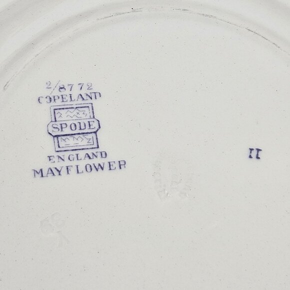 Copeland Spode Mayflower 2 Salad Plates Floral Lavender Border Vintage England - Picture 10 of 11